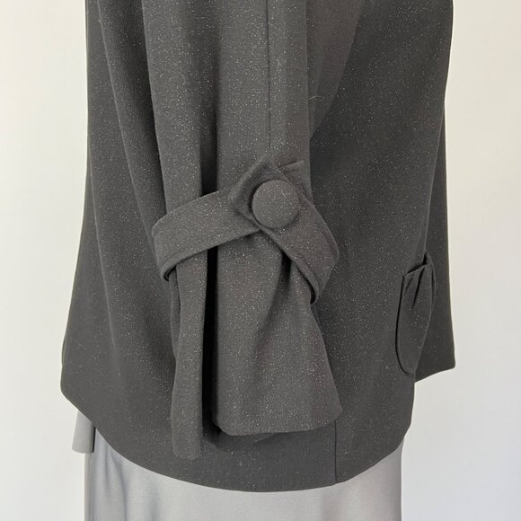 Dialogue Womens Plus Black Swing Jacket Glittery Button Front Pockeys size 2X - Picture 6 of 14
